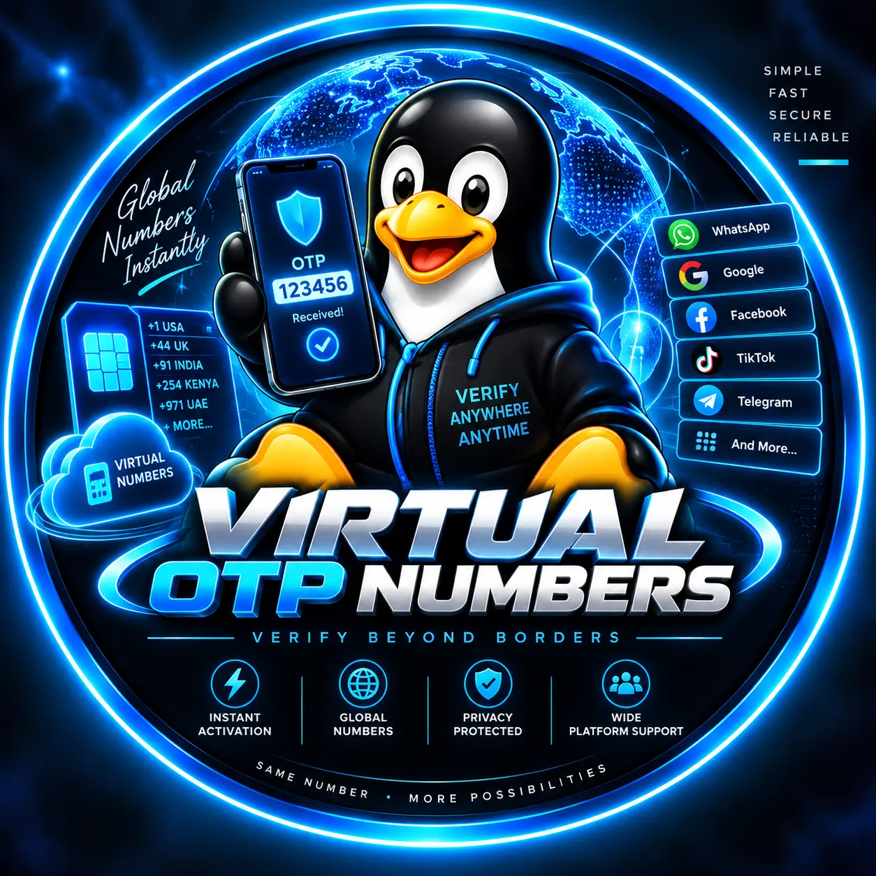 Virtual OTP numbers service